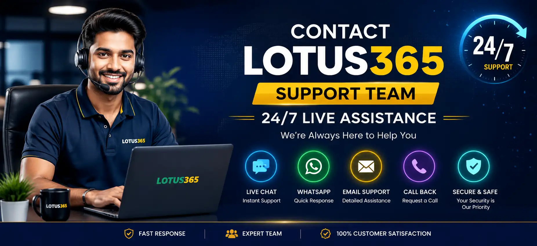 Contact Lotus365 Support Team – 24/7